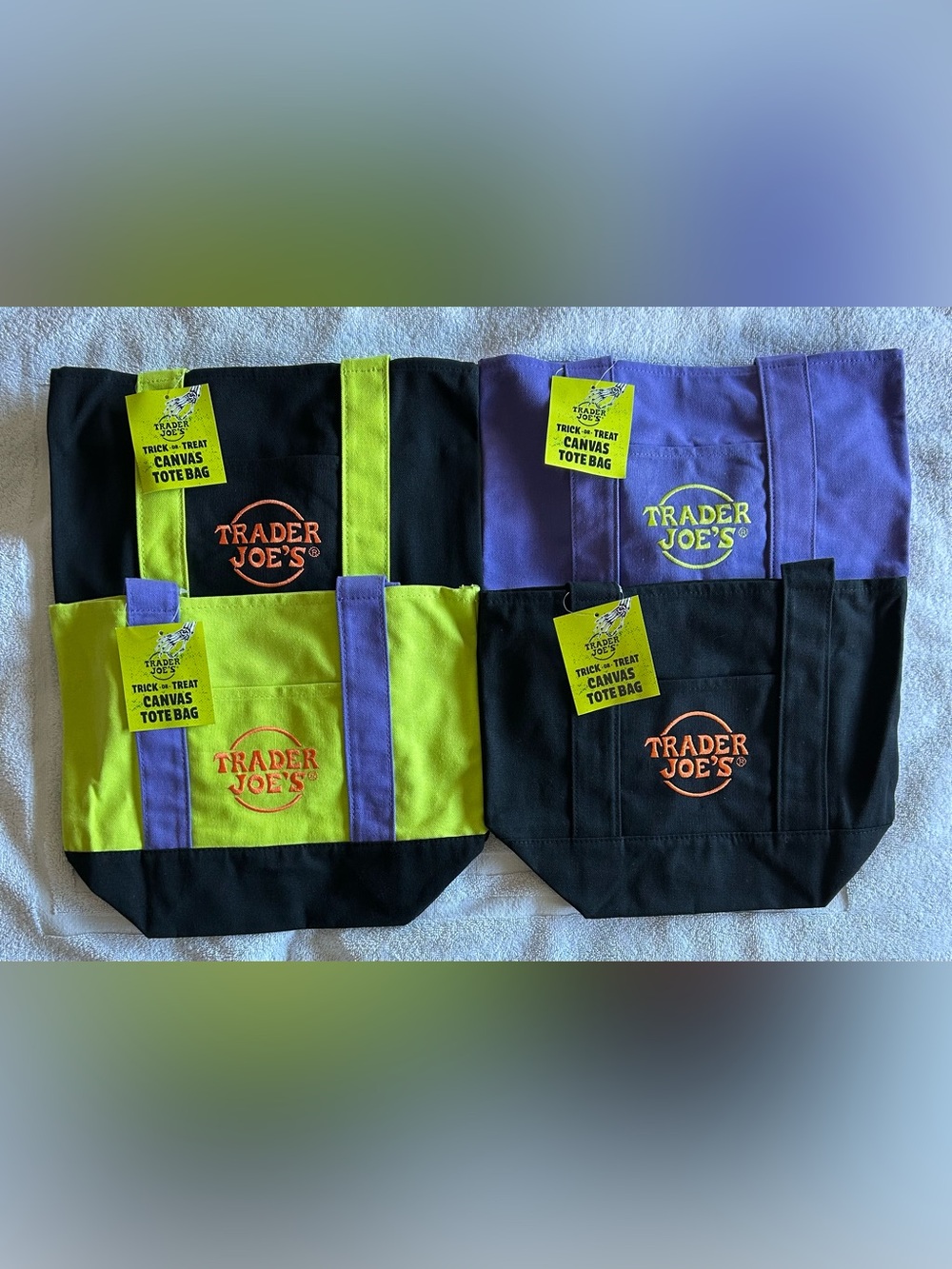Trader Joe’s Mini Tote Bags Set of 4 New - 1 of Each Color Limited Edition